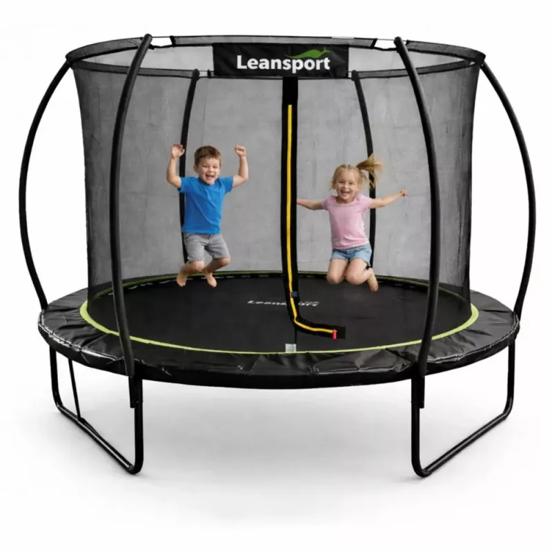 LEAN SPORT LEAN Trampolim de jardim com rede interior preto e verde 183CM 6FT