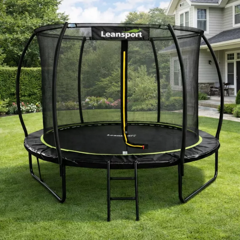 LEAN SPORT LEAN Trampolim de jardim com rede interior preto e verde 183CM 6FT