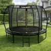 LEAN Sport Trampolim de jardim com rede interior preto e verde 305CM 10FT