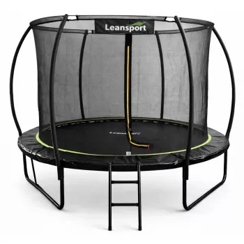 LEAN Sport Trampolim de jardim com rede interior preto e verde 305CM 10FT