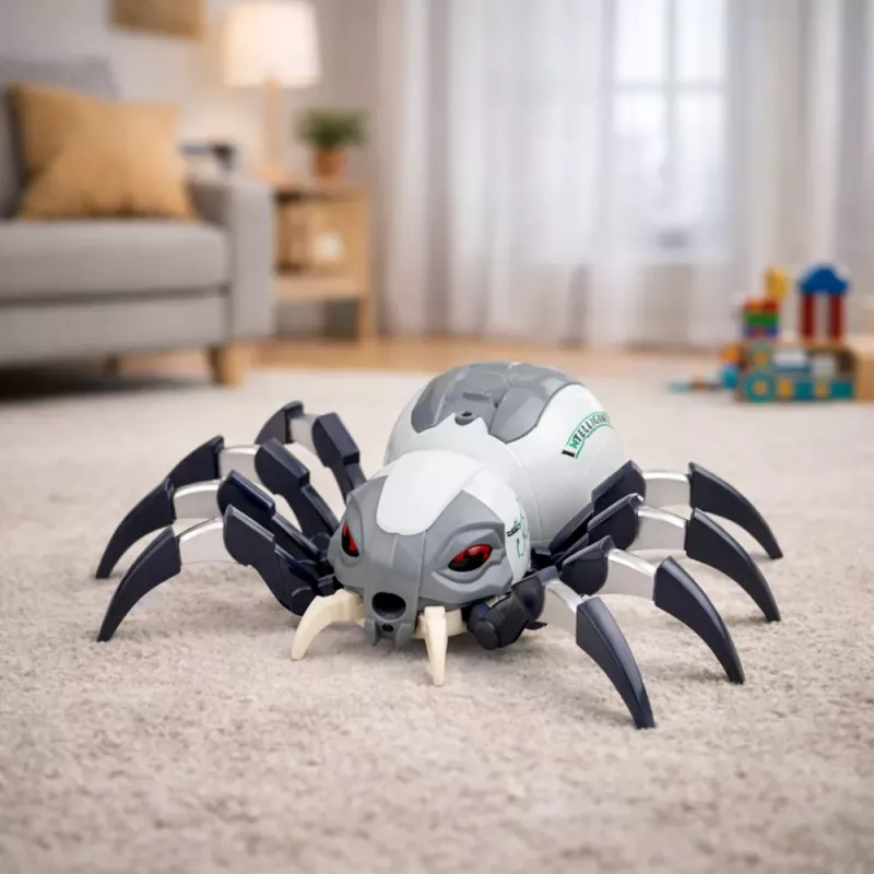 LEAN TOYS Robô aranha com controlo remoto RC, efeito de fumo, luzes e sons