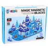 LEAN TOYS Blocos magnéticos com figuras de animais da terra do gelo, azul, 94 peças