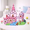 LEAN TOYS Blocos magnéticos com figuras, tintas e cartões para pintar, rosa, 80 peças