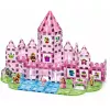 LEAN TOYS Blocos magnéticos com figuras, tintas e cartões para pintar, rosa, 142 peças