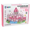 LEAN TOYS Blocos magnéticos com figuras, tintas e cartões para pintar, rosa, 142 peças