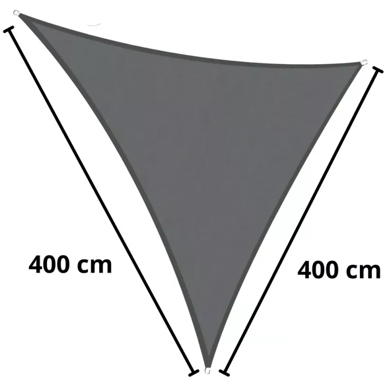 LEAN Vela de sombra para jardim, impermeável, triangular, cinzenta, 400x400 cm