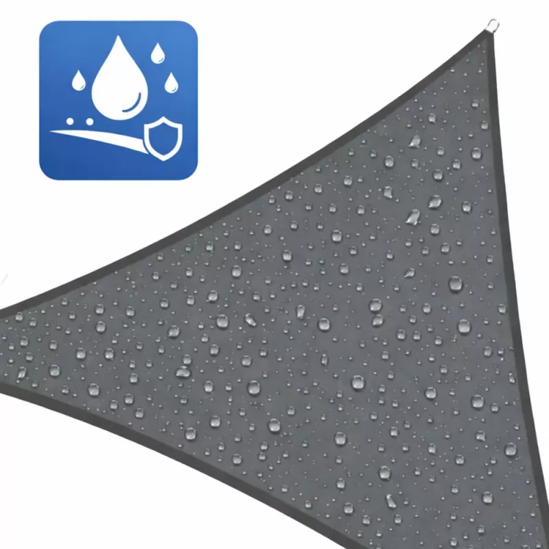 LEAN Vela de sombra para jardim, impermeável, triangular, cinzenta, 400x400 cm