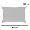 LEAN Vela de sombra retangular para jardim, impermeável, cinzenta, 300x400 cm