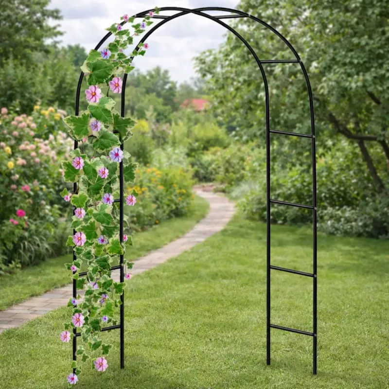 LEAN Pérgula de metal para jardim, para plantas trepadeiras, arco, 240x140 cm