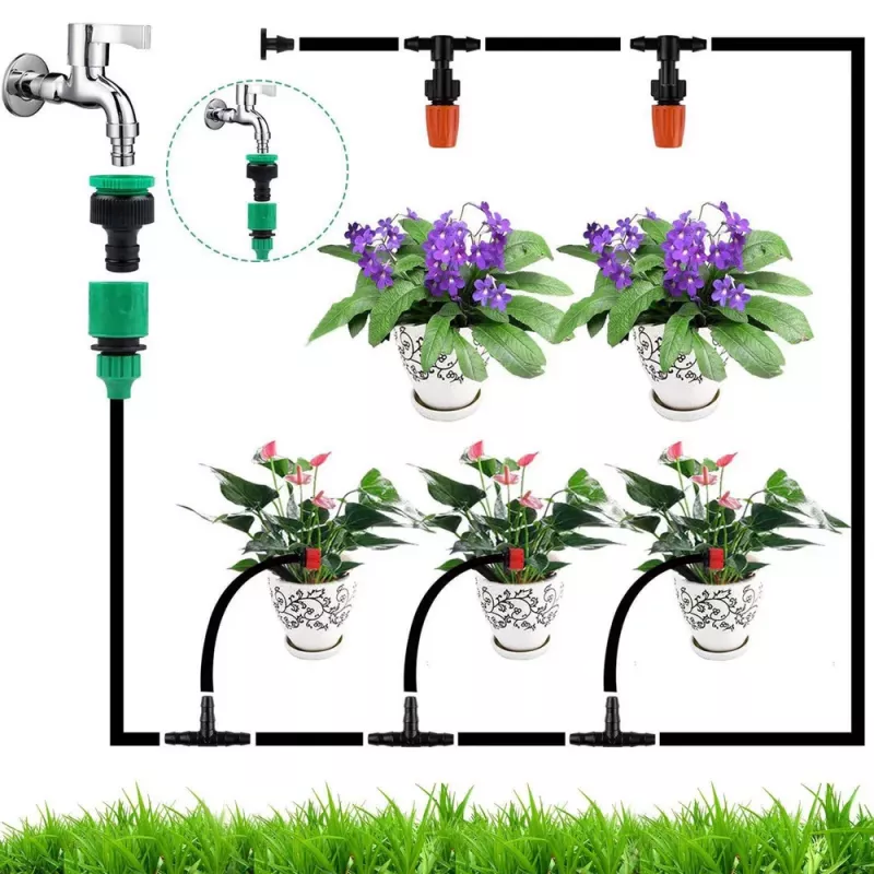 LEAN Sistema automático de rega para jardim, conjunto 55M+15M, 386 peças
