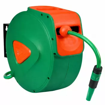 LEAN Enrolador automático de parede com mangueira de jardim, 20 m + 2 m