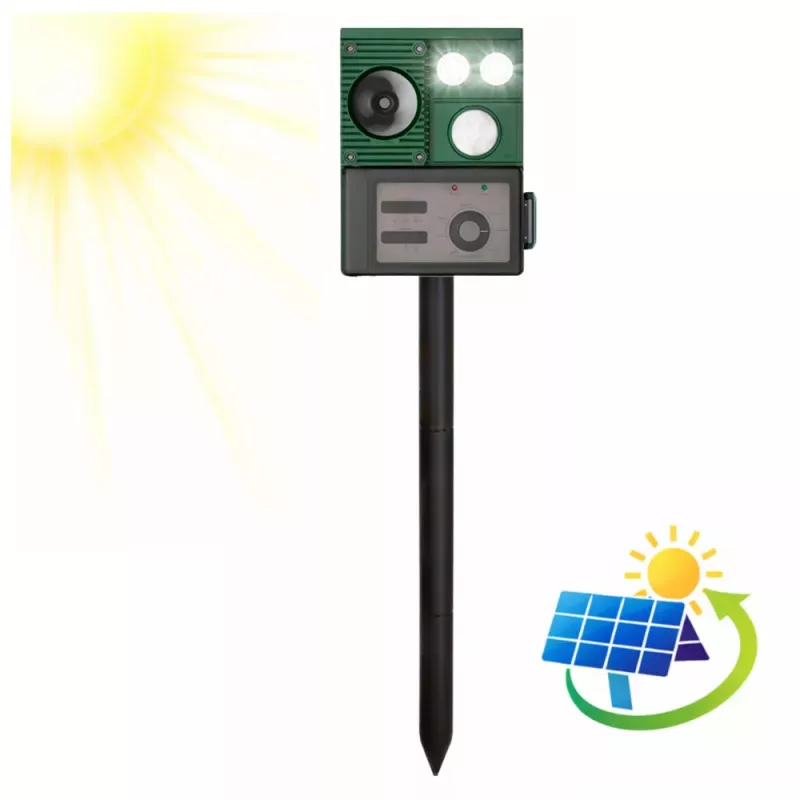 LEAN Repelente solar de animais com sensor de movimento, ultrassons e díodos LED