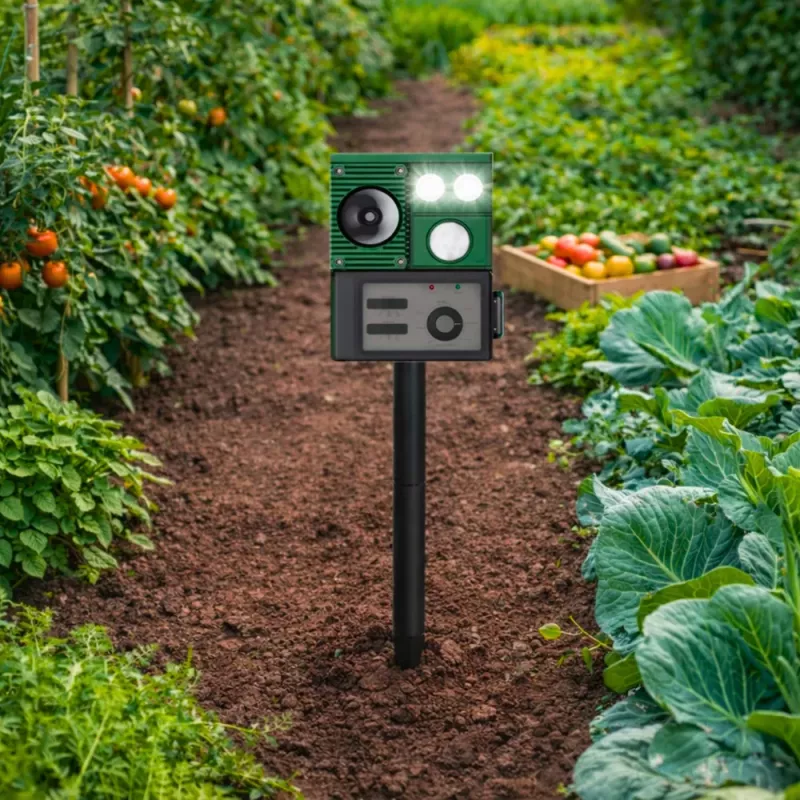 LEAN Repelente solar de animais com sensor de movimento, ultrassons e díodos LED