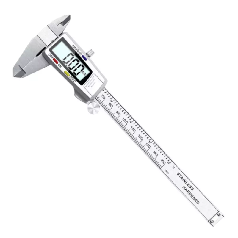 LEAN Paquímetro digital eletrónico LCD de precisão em aço inoxidável, 150 mm