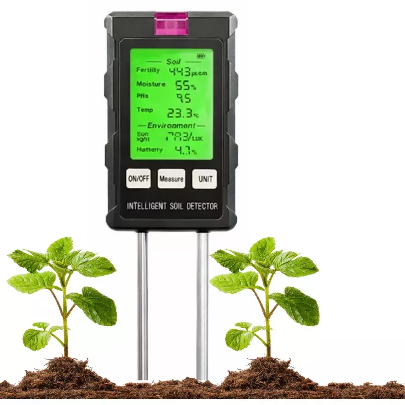 LEAN Medidor de humidade de plantas, higrómetro de solo 6 em 1, temperatura, luz, PH