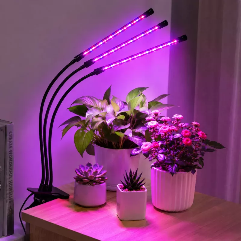 LEAN Lâmpada LED para cultivo e iluminação de plantas, módulos triplos, com clipe