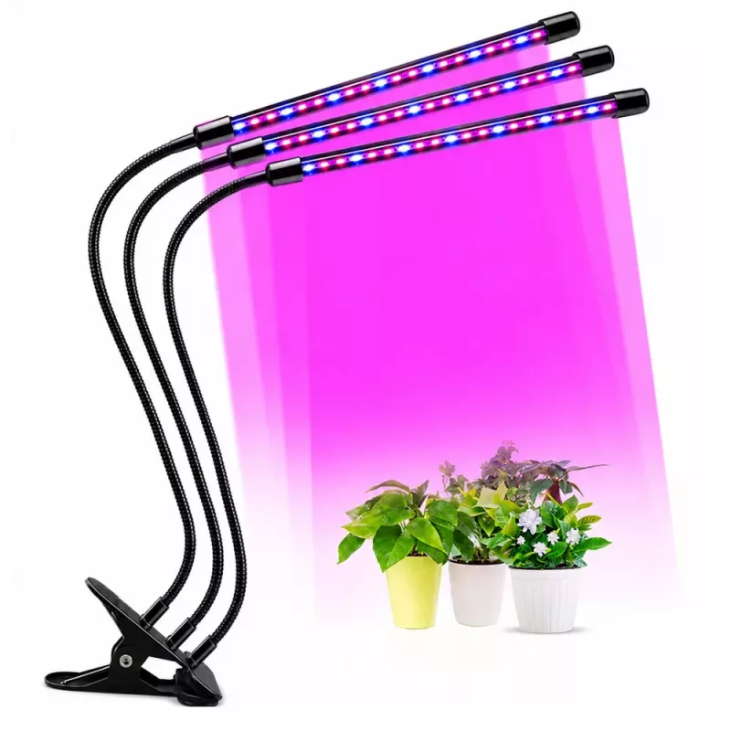 LEAN Lâmpada LED para cultivo e iluminação de plantas, módulos triplos, com clipe