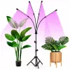LEAN Lâmpada LED para crescimento e iluminação de plantas, suporte de 4 painéis, com controlo remoto