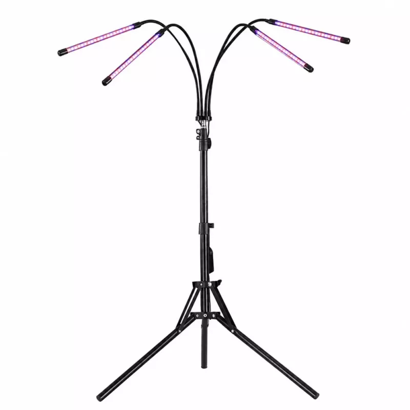 LEAN Lâmpada LED para crescimento e iluminação de plantas, suporte de 4 painéis, com controlo remoto