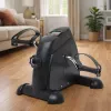 LEAN Bicicleta de exercício mini, rotor de reabilitação 2 em 1, ecrã LCD, preta