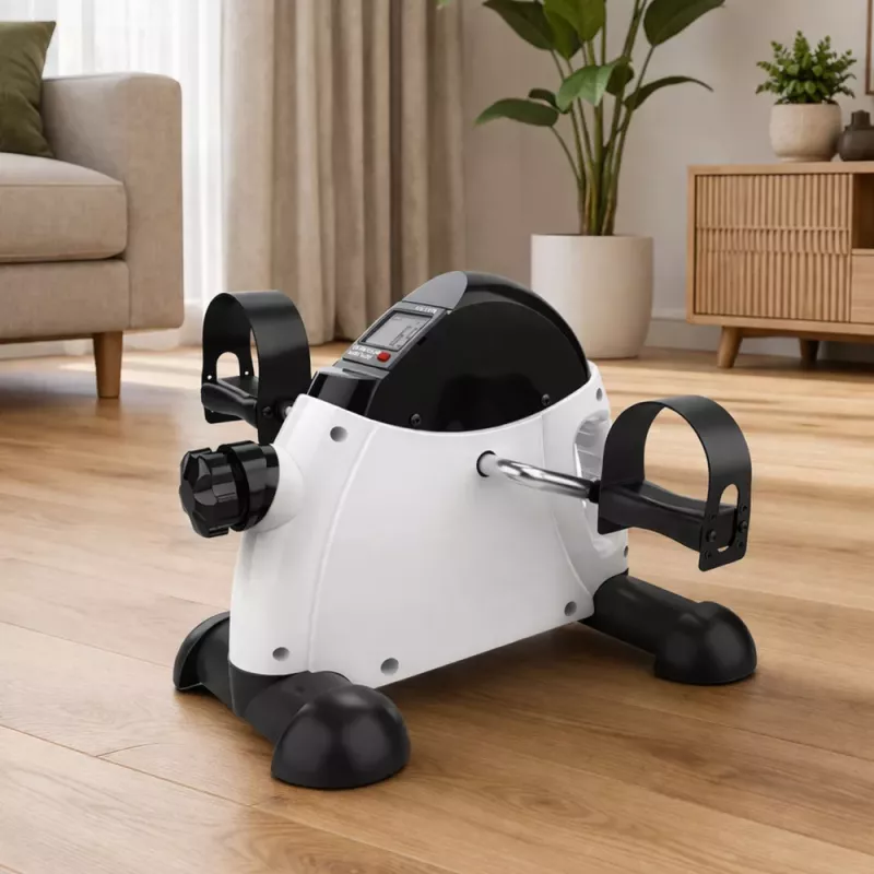 LEAN Bicicleta de exercício mini, bicicleta de reabilitação com ecrã LCD, treinador para braços e pernas