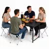 Conjunto de móveis de campismo LEAN mesa dobrável 4 bancos preto mala