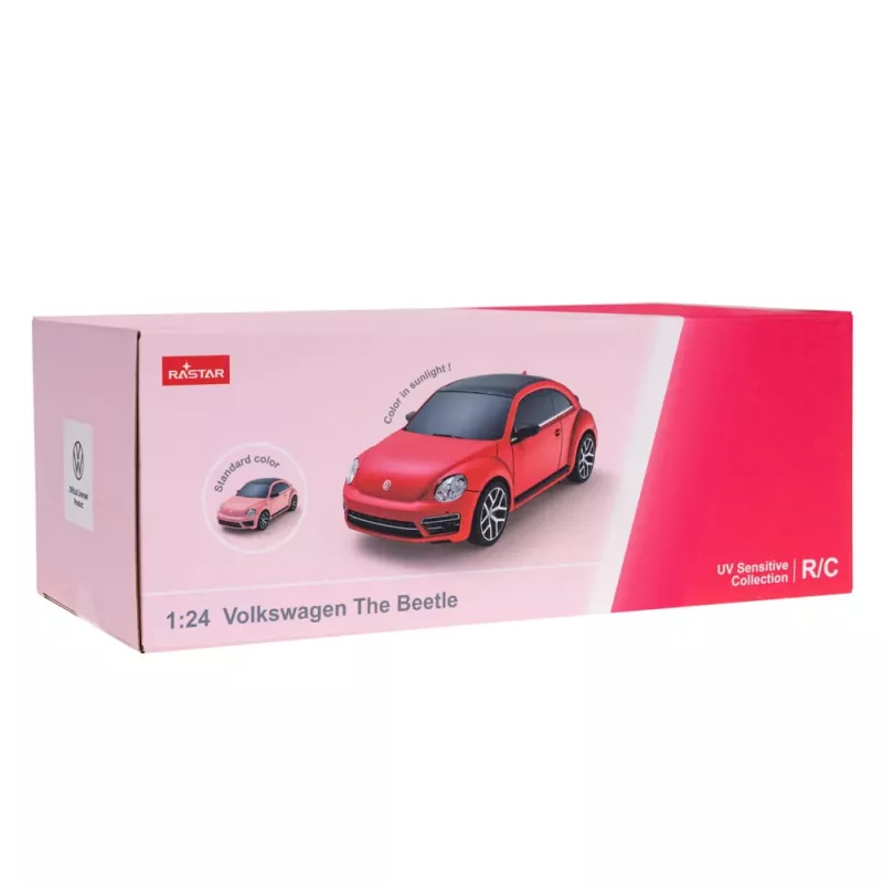 Rastar Volkswagen Beetle UV Sensitive carro telecomandado RC rosa 1:24