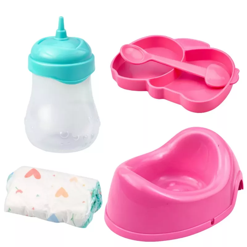LEAN TOYS boneca bebé acessórios de cuidados com chichi biberão bacio 35 cm