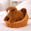 LEAN TOYS esquilo interativo de peluche em cesto, anda e faz sons, castanho