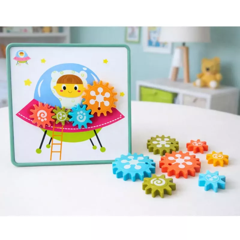 LEAN TOYS puzzle geométrico criativo mosaico engrenagens 25 peças