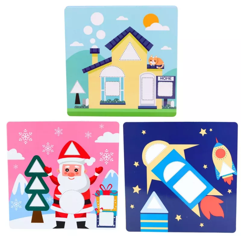 LEAN TOYS puzzle geométrico criativo mosaico brinquedo educativo 35 peças