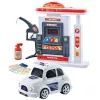 LEAN TOYS carro de polícia interativo com posto de combustível, luz, som e fumo