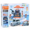 LEAN TOYS carro de polícia interativo com posto de combustível, luz, som e fumo