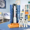 LEAN TOYS conjunto espacial cosmonautas torre de lançamento foguetão vaivém blocos de construção 300 peças
