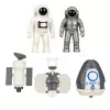 LEAN TOYS estação espacial foguetão vaivém satélites cosmonautas luzes