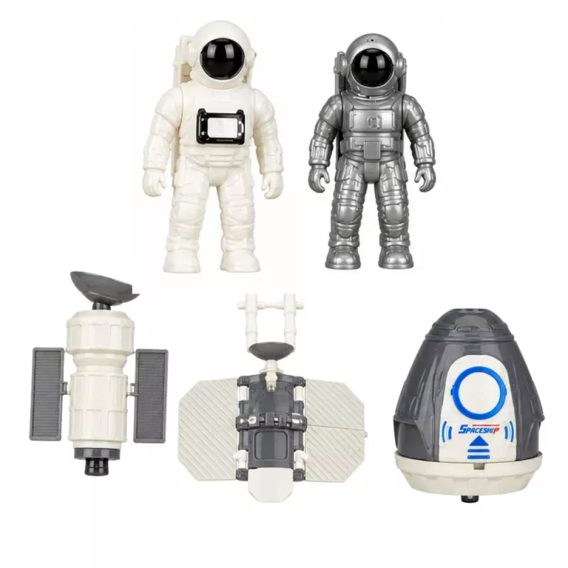LEAN TOYS estação espacial foguetão vaivém satélites cosmonautas luzes