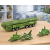 LEAN TOYS conjunto militar com camião, jatos de combate e lançador de foguetes motorizado