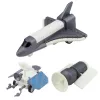 LEAN TOYS conjunto espacial foguetão vaivém satélite veículo de transporte