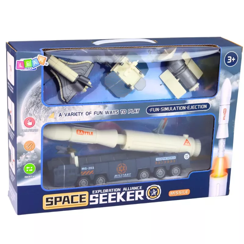 LEAN TOYS conjunto espacial foguetão vaivém satélite veículo de transporte