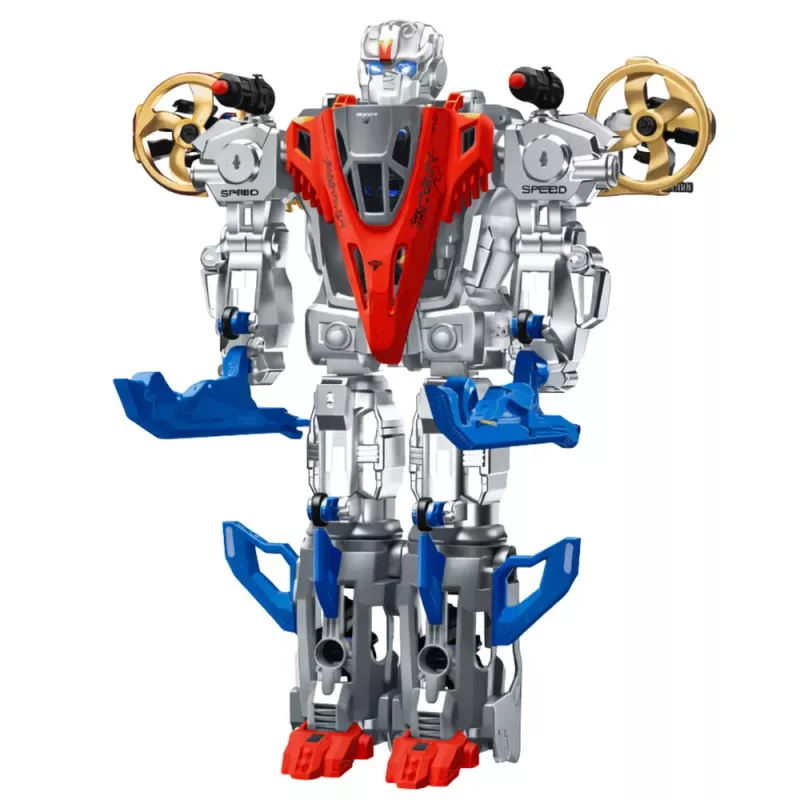 LEAN TOYS robot Fighter Combat 2 em 1 luzes sons vermelho-azul 29 peças