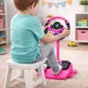 LEAN TOYS volante interativo com suporte e pedais, luzes, sons, rosa