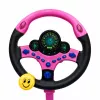 LEAN TOYS volante interativo com suporte e pedais, luzes, sons, rosa