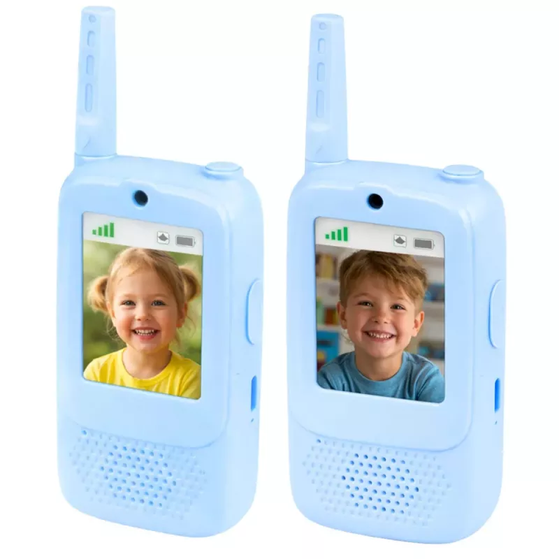 LEAN TOYS walkie talkies para crianças com gravação de vídeo e câmara azul