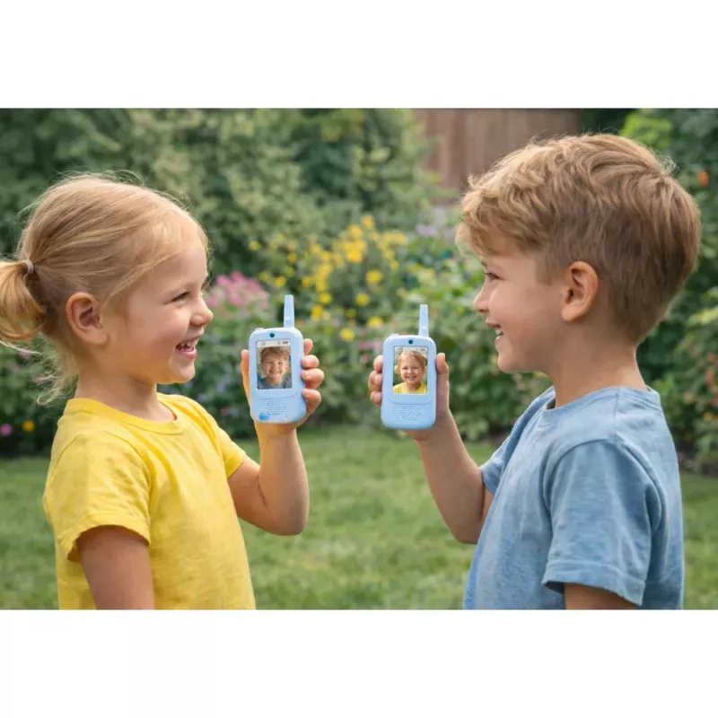 LEAN TOYS walkie talkies para crianças com gravação de vídeo e câmara azul