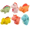 LEAN TOYS conjunto de dinossauros de borracha educativos para o banho, jogos pastel, 6 peças