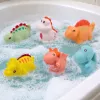 LEAN TOYS conjunto de dinossauros de borracha educativos para o banho, jogos pastel, 6 peças