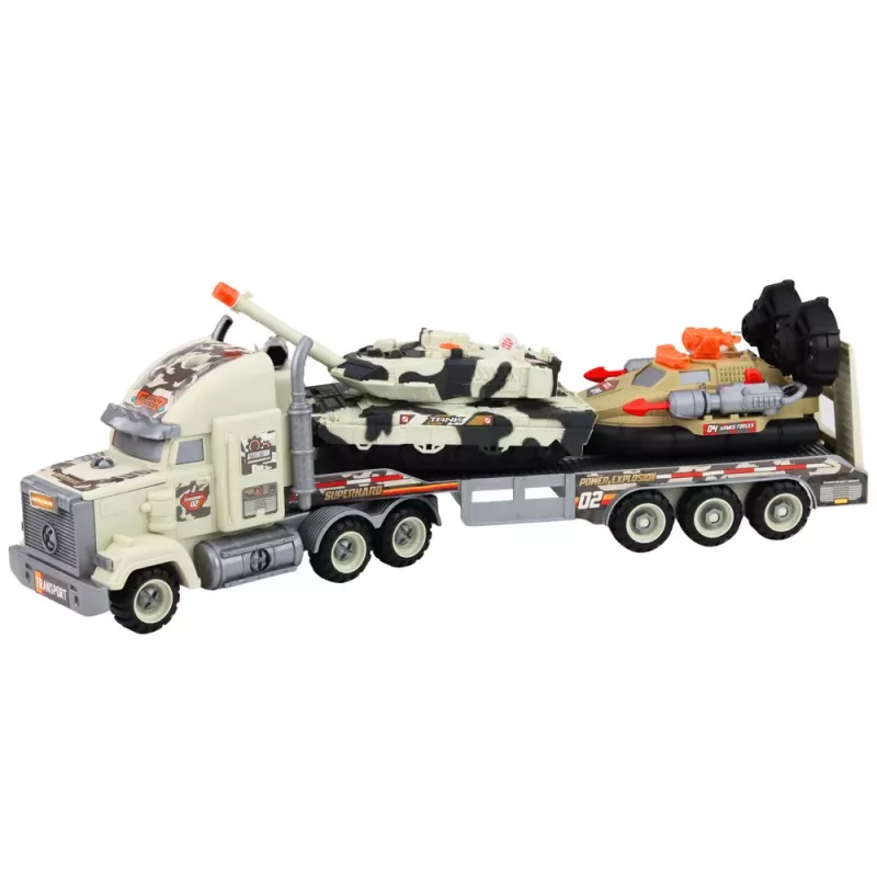 LEAN TOYS conjunto militar camião do exército tanque hovercraft soldado