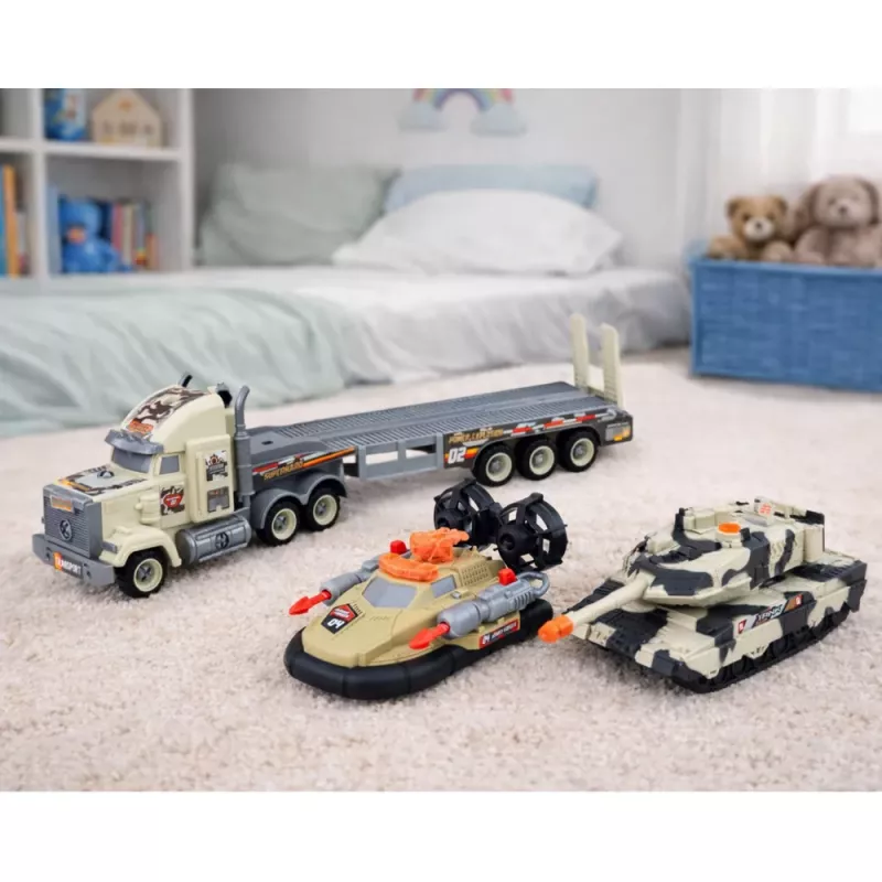 LEAN TOYS conjunto militar camião do exército tanque hovercraft soldado