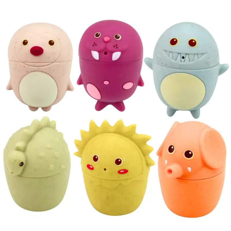 LEAN TOYS brinquedos de banho educativos figuras sensoriais de borracha pastel 6 peças