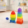 LEAN TOYS conjunto de blocos de borracha torre foguetão cosmonauta coloridos 11 peças